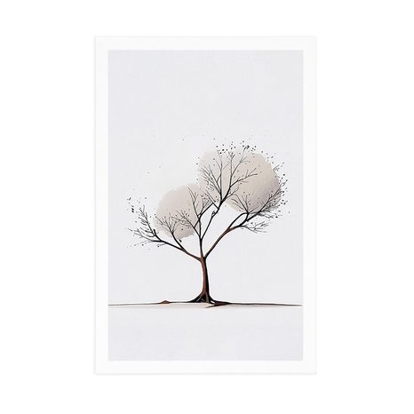 PLAKAT MINIMALISTYCZNE DRZEWO BEZ LIŚCI - DRZEWA I LIŚCIE - PLAKATY