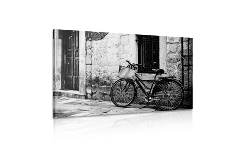 OBRAZ RETRO KOLO V ČERNOBÍLÉM PROVEDENÍ - ČERNOBÍLÉ OBRAZY - OBRAZY