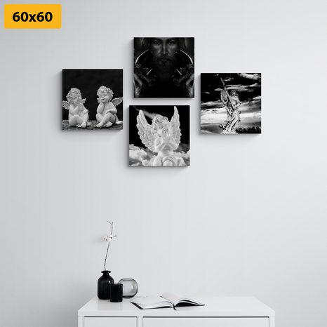 SET OBRAZŮ NEBESKÁ RADOST V ČERNOBÍLÉM PROVEDENÍ - SESTAVY OBRAZŮ - OBRAZY