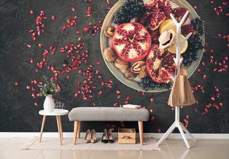 ΤΟΙΧΟΓΡΑΦΊΑ ΜΊΓΜΑ ΜΕ ΡΌΔΙ - ΤΑΠΕΤΣΑΡΊΑ ΓΙΑ ΦΑΓΗΤΌ ΚΑΙ ΠΟΤΌ - ΤΑΠΕΤΣΑΡΊΕΣ