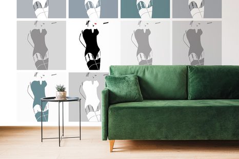 SAMOLEPÍCÍ TAPETA POP ART PŮVAB ŽENY V ŠEDÉM - SAMOLEPÍCÍ TAPETY - TAPETY
