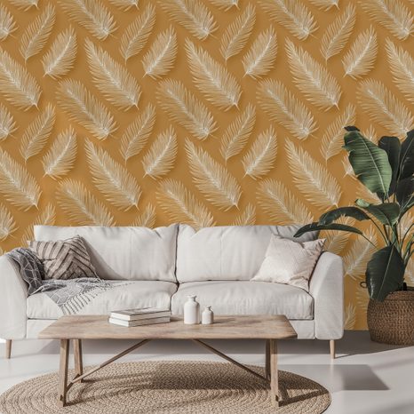 SAMOLEPÍCÍ TAPETA JEMNÉ PEŘÍČKOVÉ LISTY - VZOROVANÉ TAPETY - TAPETY