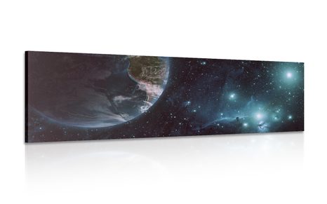 CANVAS PRINT UNIVERSE AND GLOBE - PICTURES OF SPACE AND STARS - PICTURES