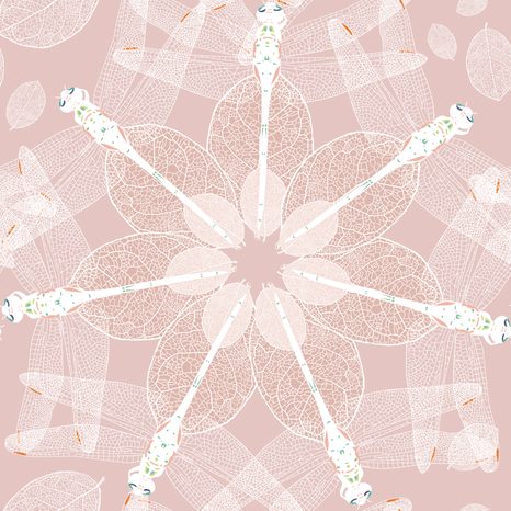 TAPETA VÁŽKY VE VZORU MANDALY - TAPETY FENG SHUI - TAPETY