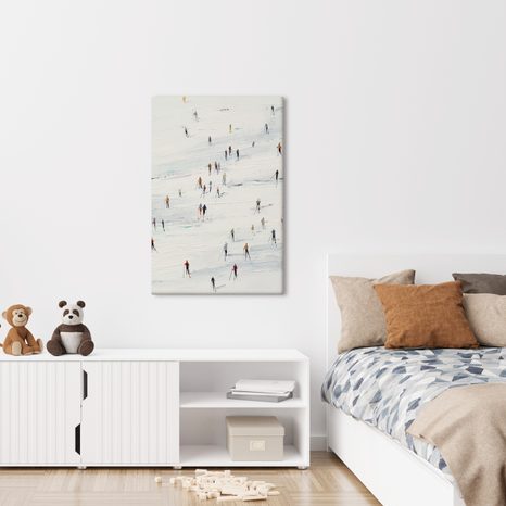 OBRAZ ZIMNÍ RADOVÁNKY NA SVAHU - VÁNOČNÍ A ZIMNÍ OBRAZY - PICTURES