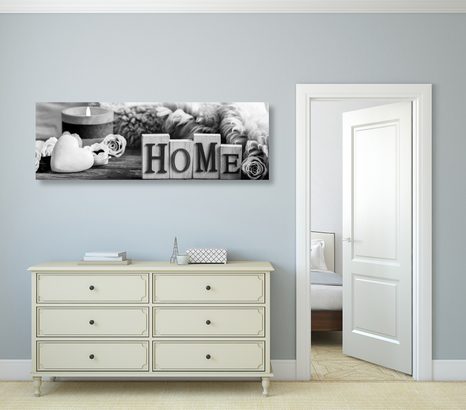 ΕΙΚΌΝΑ ΝΕΚΡΉΣ ΦΎΣΗΣ ΜΕ ΤΗΝ ΕΠΙΓΡΑΦΉ HOME ΣΕ ΑΣΠΡΌΜΑΥΡΟ - ΠΊΝΑΚΕΣ ΑΣΠΡΌΜΑΥΡΕΣ - ΠΊΝΑΚΕΣ