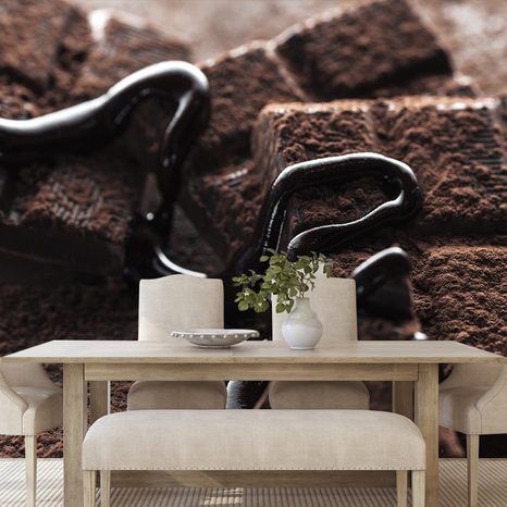 WALL MURAL DELICIOUS PIECES OF CHOCOLATE - WALLPAPERS FOOD AND DRINKS - WALLPAPERS