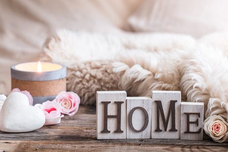 SELBSTKLEBENDE FOTOTAPETE STILLLEBEN MIT AUFSCHRIFT HOME - SELBSTKLEBENDE TAPETEN - TAPETEN