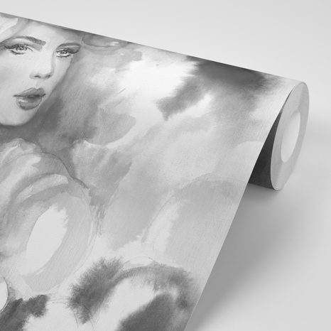 SAMOLEPÍCÍ TAPETA PŮVAB ŽENY V ČERNOBÍLÉM PROVEDENÍ - TAPETY - TOTÁLNÍ VÝPRODEJ 🔥
