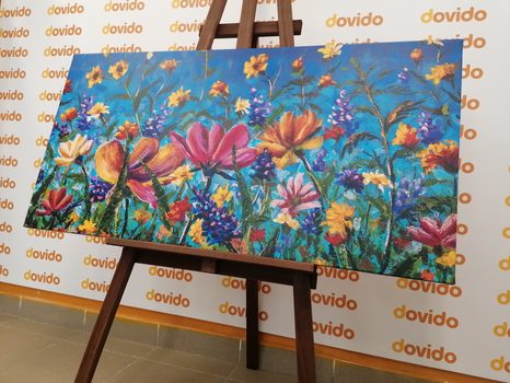 TABLOU FLORI COLORATE ÎNTR-O PAJIȘTE - TABLOU FLORI - TABLOURI