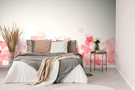 SELBSTKLEBENDE TAPETE ROTE HERZEN - SELBSTKLEBENDE TAPETEN - TAPETEN