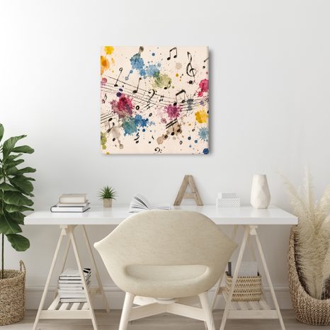 WANDBILD BUNTE SYMPHONIE UND NOTEN - MUSIKBILDER - BILDER