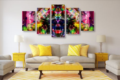 TABLOU 5-PIESE FAȚA FEMININĂ ABSTRACTĂ - TABLOURI POP ART - TABLOURI