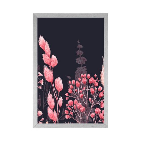 PLAKÁT VARIACE TRÁVY V RŮŽOVÉ BARVĚ - KVĚTINY - PLAKÁTY