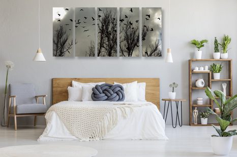 TABLOU 5-PIESE TURMĂ DE CIORI - TABLOU NATURĂ ȘI PEISAJE NATURALE - TABLOURI