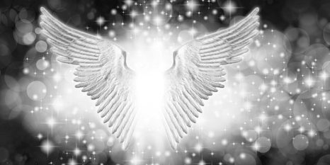 WANDBILD FLÜGEL MIT ABSTRAKTEN ELEMENTEN IN SCHWARZ-WEISS - SCHWARZ-WEISSE BILDER - BILDER