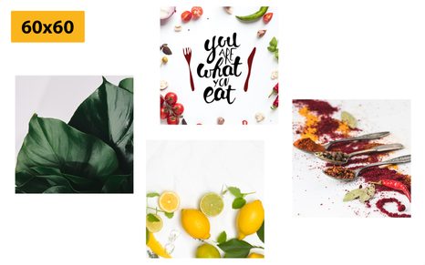 SET OBRAZŮ DO KUCHYNĚ V ZAJÍMAVÉM STYLU - SESTAVY OBRAZŮ - OBRAZY