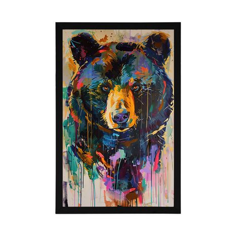 PLAKÁT MEDVĚD S IMITACÍ MALBY - MEDVĚDI - PLAKÁTY