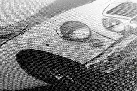 OBRAZ LUXUSNÍ VETERÁN V ČERNOBÍLÉM PROVEDENÍ - ČERNOBÍLÉ OBRAZY - OBRAZY