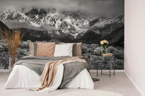 FOTOTAPETA JEDINEČNÁ ČERNOBÍLÁ HORSKÁ KRAJINA - ČERNOBÍLÉ TAPETY - TAPETY