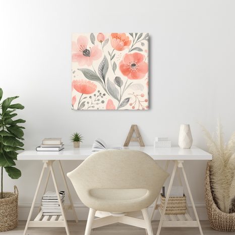 CANVASTAVLA PASTELLBLOMMOR I MJUK HARMONI - BLOMTAVLOR - TAVLOR