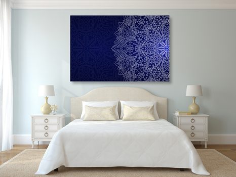 КАРТИНА НА ПЛАТНО – ТЪМНОСИН ОРНАМЕНТ - ФЪН ШУЙ КАРТИНИ - КАРТИНИ