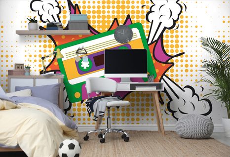 CARTA DA PARATI AUTOADESIVA – ICONA MUSICALE CASSETTA - CARTA DA PARATI AUTOADESIVE - CARTA DA PARATI