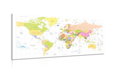 CANVAS PRINT MAP ON A WHITE BACKGROUND - PICTURES OF MAPS - PICTURES