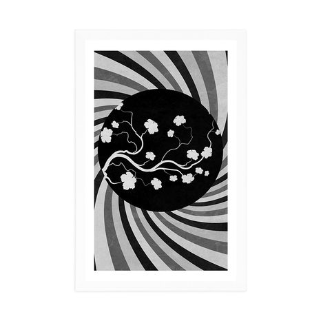 ПЛАКАТ – АЗИАТСКИ ГРЪНДЖ ФОН В ЧЕРНО И БЯЛО - ЧЕРНО-БЯЛО - ПЛАКАТИ