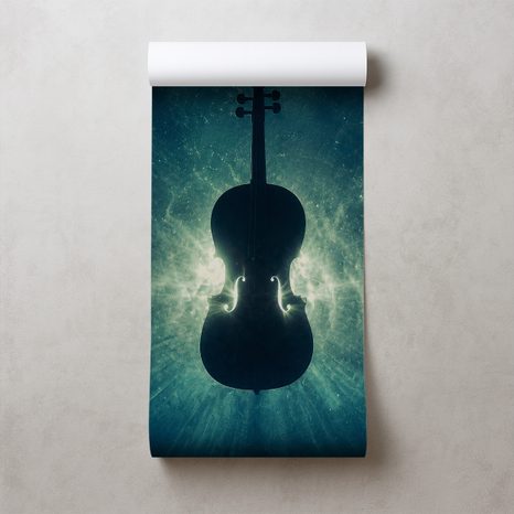 FOTOTAPETE CELLO IM KOSMISCHEN LICHT - MUSIK FOTOTAPETEN - TAPETEN