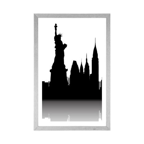 PLAKAT S PASPARTUJEM MEDNARODNI SIMBOLI METROPOL - MESTA - PLAKATI