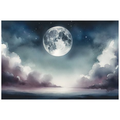 SAMOLEPÍCÍ FOTOTAPETA NOČNÍ OBLOHA S MĚSÍCEM A MRAKY - ΤΑΠΕΤΣΑΡΊΑ ΔΙΆΣΤΗΜΑ ΚΑΙ ΑΣΤΈΡΙΑ - ΤΑΠΕΤΣΑΡΊΕΣ