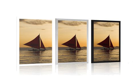 AFFICHE – MAGNIFIQUE COUCHER DE SOLEIL SUR LA MER - NATURE - AFFICHES