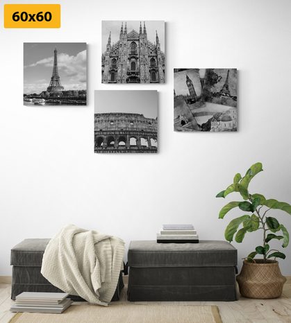 SET DI QUADRI – TOCCO DI STORIA IN BIANCO E NERO - COLLEZIONI DI QUADRI - STAMPE E QUADRI