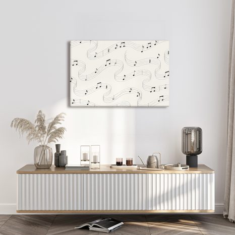 WANDBILD MUSIKALISCHE NOTEN AUF WELLEN - MUSIKBILDER - BILDER