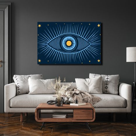 TABLEAU SUR TOILE – ŒIL MYSTIQUE DE LA NUIT ÉTOILÉE - TABLEAUX PAR THÈME - TABLEAUX