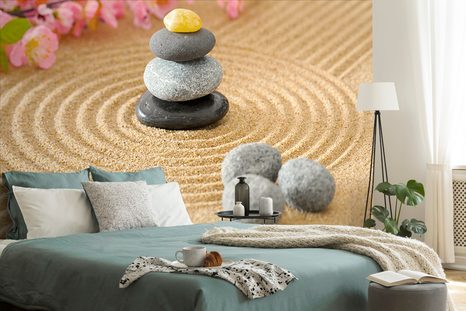 SELBSTKLEBENDE FOTOTAPETE PYRAMIDE AUS ZEN-STEINEN - SELBSTKLEBENDE TAPETEN - TAPETEN