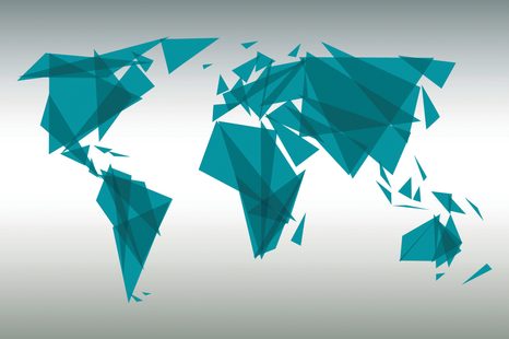 SAMOLEPÍCÍ TAPETA GEOMETRICKÁ MAPA SVĚTA - SAMOLEPÍCÍ TAPETY - TAPETY