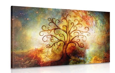 QUADRO ALBERO DELLA VITA CON FANTASIA SPAZIALE - QUADRI FENG SHUI - QUADRI