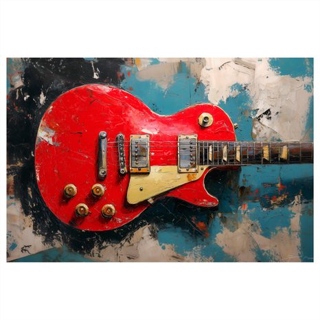 SLIKA CRVENA ELEKTRIČNA GITARA - GLAZBENE SLIKE - SLIKE