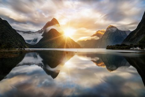 FOTOMURALE – ALBA IN NUOVA ZELANDA - CARTA DA PARATI NATURA - CARTA DA PARATI