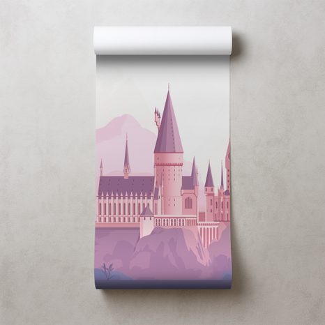 TAPETA KOUZELNÝ RŮŽOVÝ HRAD V HORÁCH - DĚTSKÉ TAPETY - TAPETY