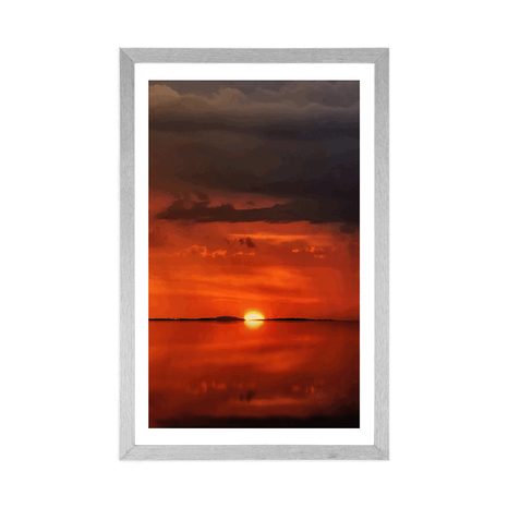 POSTER WITH MOUNT LONELY BOAT - NATURE - POSTERS