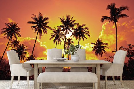 SAMOLEPÍCÍ TAPETA KOKOSOVÉ PALMY NA PLÁŽI - SAMOLEPÍCÍ TAPETY - TAPETY