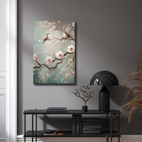 OBRAZ KVĚTINOVÁ VĚTEV S PTÁKY - OBRAZY PODLE MOTIVU - OBRAZY