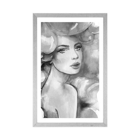 POSTER – GRAZIA DELLA DONNA IN BIANCO E NERO - NERO E BIANCO - POSTER