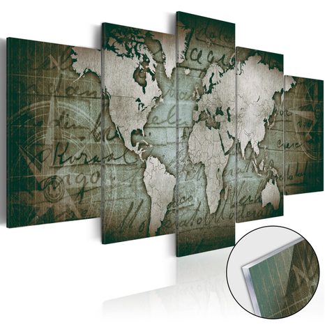 PICTURE ON ACRYLIC GLASS BRONZE MAP