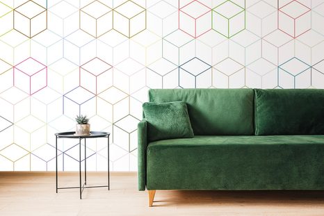 TAPETA BAREVNÉ KOSTKY - VZOROVANÉ TAPETY - TAPETY