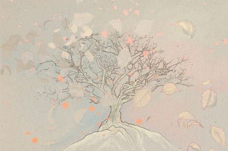 WANDBILD GEMALTER HERBSTBAUM - BILDER BÄUME DES LEBENS - BILDER