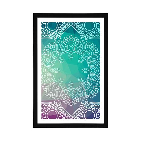 PLAKAT S PASPARTUOM PASTELNA MANDALA - FENG SHUI - PLAKATI